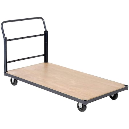 Global Equipment Stake Handle Hardwood Deck Truck 48x24 1000 Lb. Cap. 5" Polyurethane Casters 241698